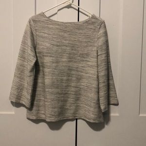 Boat Neck Woven Top with Slightly Flared Sleeves